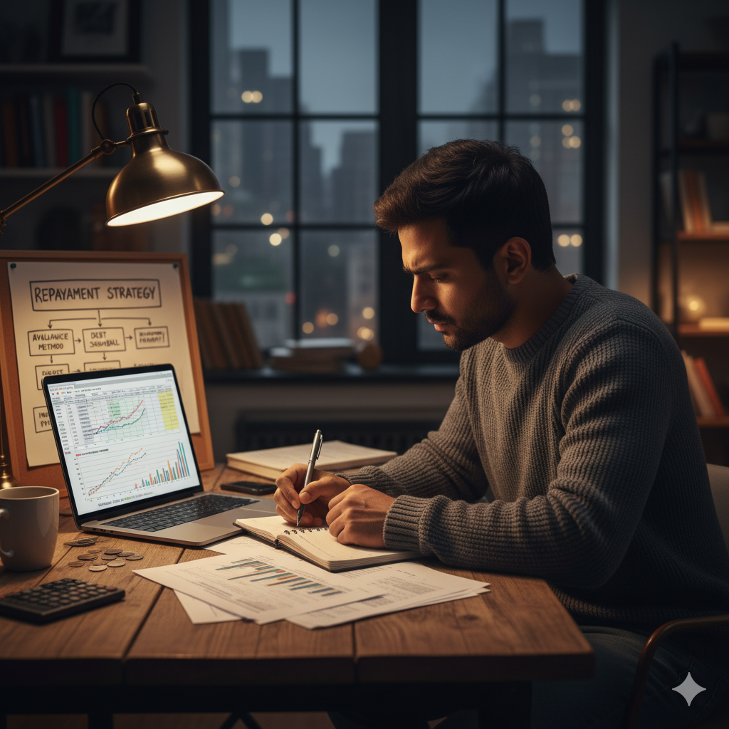 Person planning loan repayment strategy